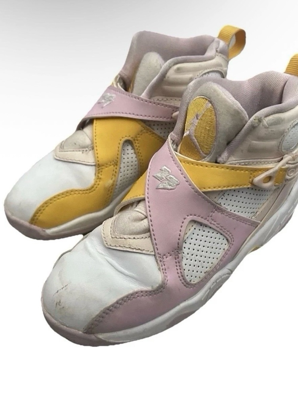 Girls Jordan’s Sneakers Pink Yellow White Size 11 Toddler